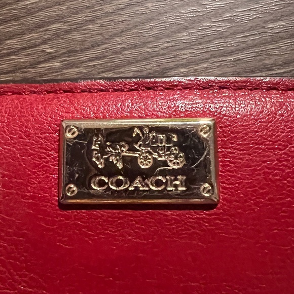 Coach Saffiano Small Red Leather Satchel/Crossbody with matching wallet - Picture 9 of 9